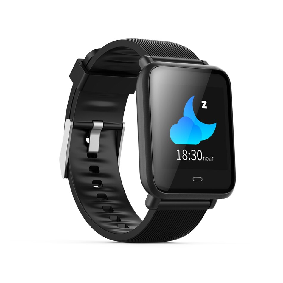 Q9 Sport Uhr Smart Armband Wasserdichte Fitness Tracker Blutdruck Schrittzähler Kalorien Herz Rate Schlaf Monitor Handgelenk Band: Black
