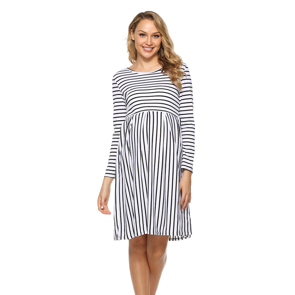 The Knee Length Breastfeeding Dress - Red Tartan Cotton