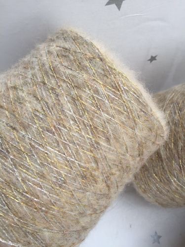 Hilo de núcleo hueco de mohair dorado y plateado, 1000 Lana, tejido a mano, suéter, abrigo sombrero bolso, joyería, hilo suave, 64% m de brillo: Default Title