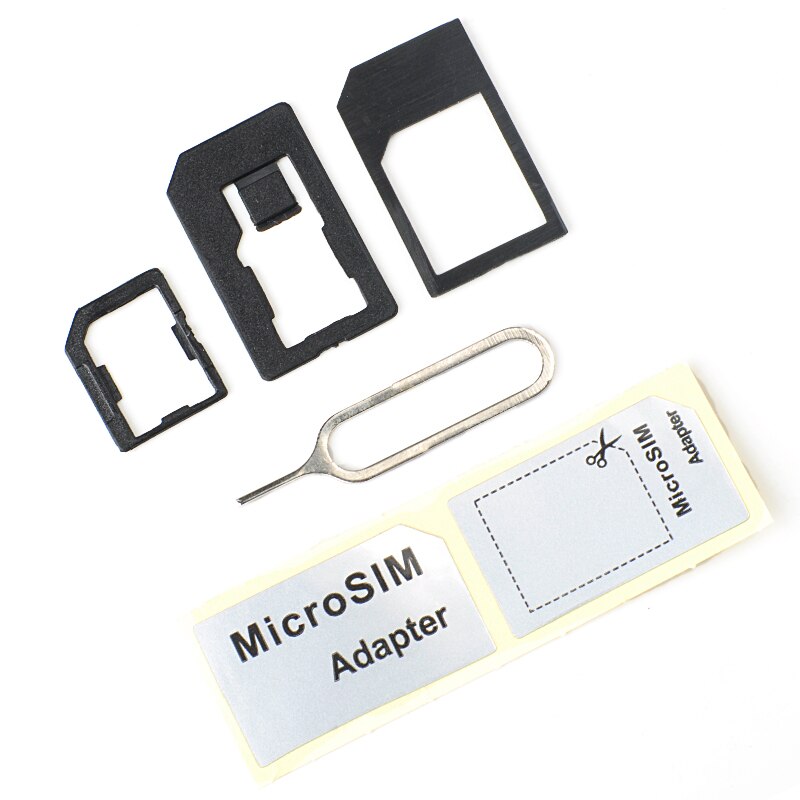 4 stück/set handy-mikro-sim-adapter, schwarz, mit kartensteckplatz, reparatur-diy-sim-adapter, langlebiges und praktisches zubehör für 5 4 4s