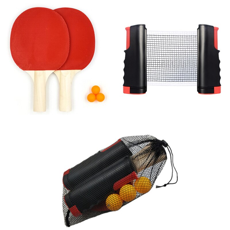 Retractabl Table Tennis Net Rack Ping Pong Racket Portable Ping Pong Post Table,Any Table Anywhere Home Gyms Ftiness: a set
