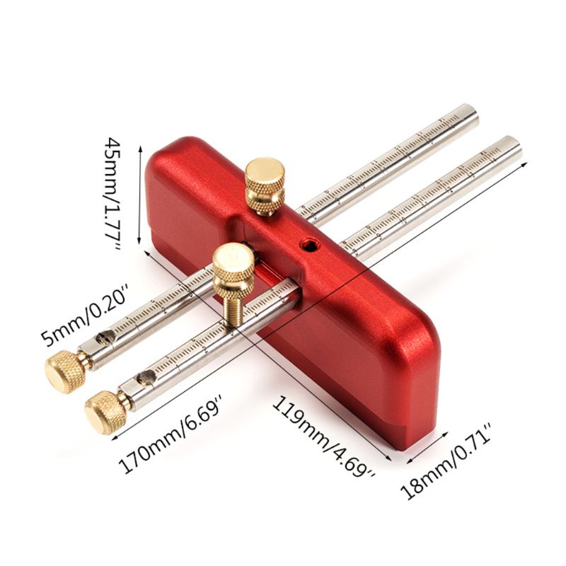 Woodworking Marker Double-head Scriber Aluminum alloy Carpenter Marking Tools Contour Gauge Parallel Layout Scribing Measuring