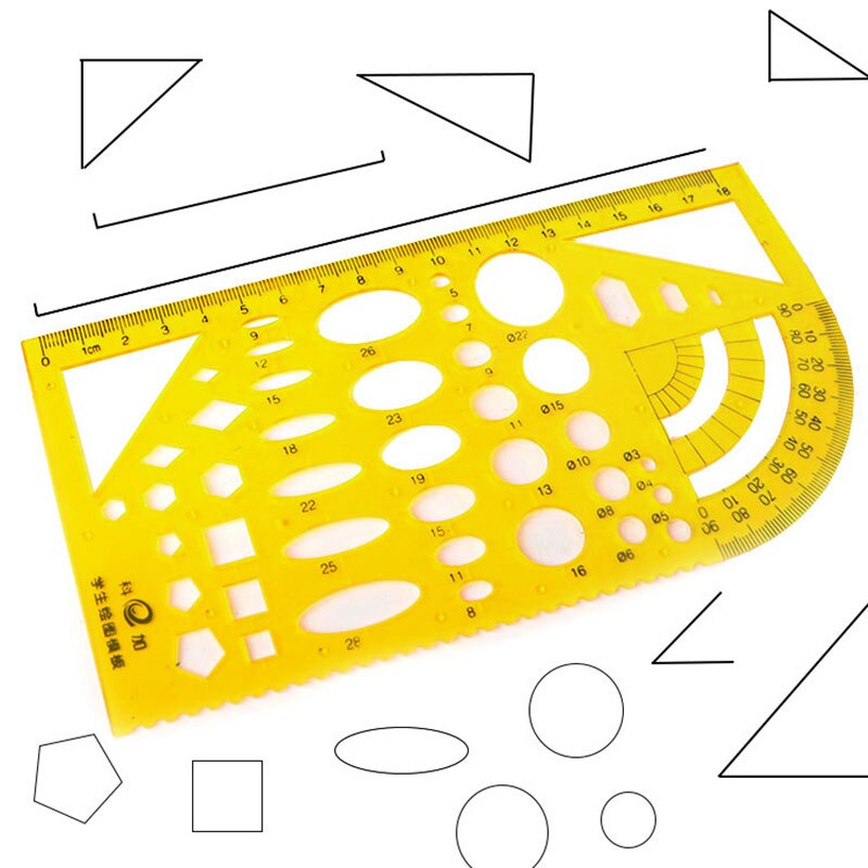 Multifunction Hollow Drawing Template School Student Art Circle Ellipse Geometry Drafting Ruler Protractor Measuring Tool