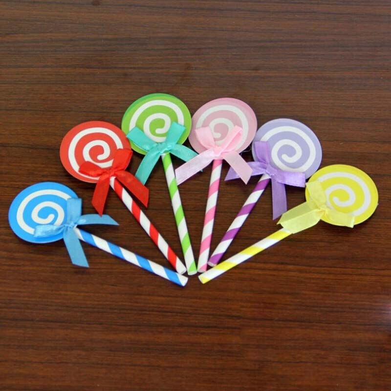 6 stuks gekleurde cupcake taarttopper papieren lolly met rietje erin, kaartvlaggetjes, mooie decoratie voor bruiloften, verjaardagen en feestjes