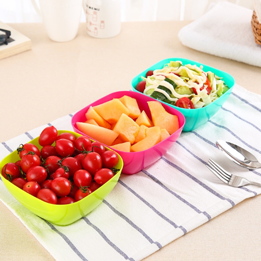 Plastic fruit salad bowl of food grade plastic square melon fruit plate small snacks candy dish