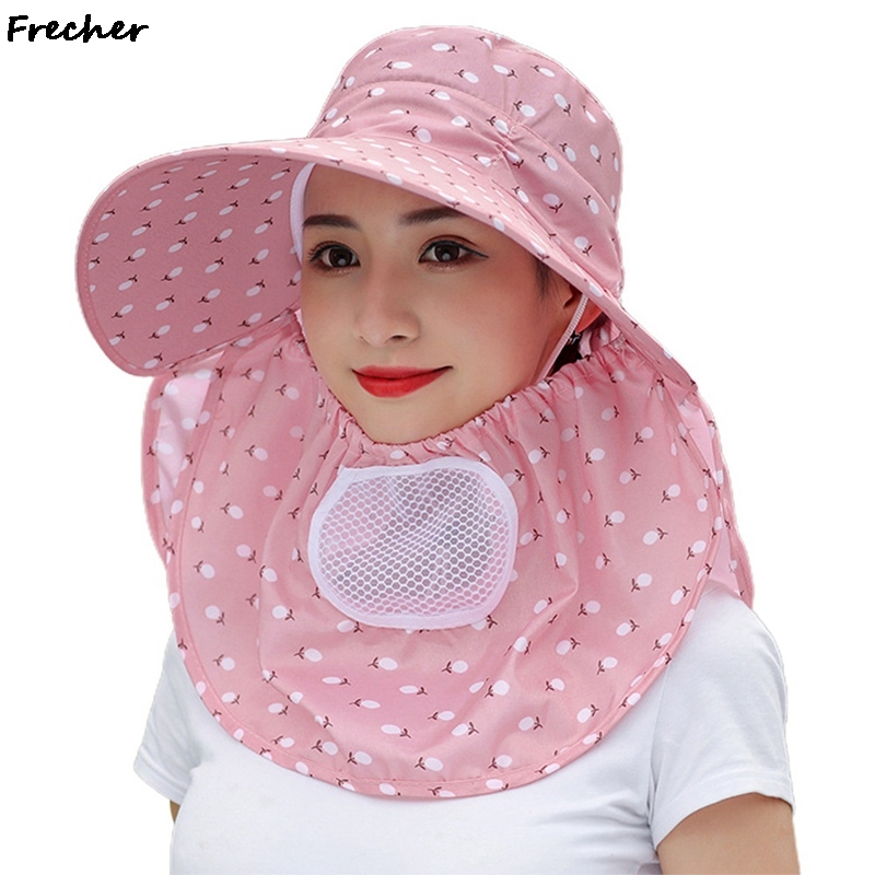 Sun Hat Female Summer Hat Cover Face Sun Hat All-match Summer Hat with Big Rim Anti-ultraviolet Cycling Sunhat: 3