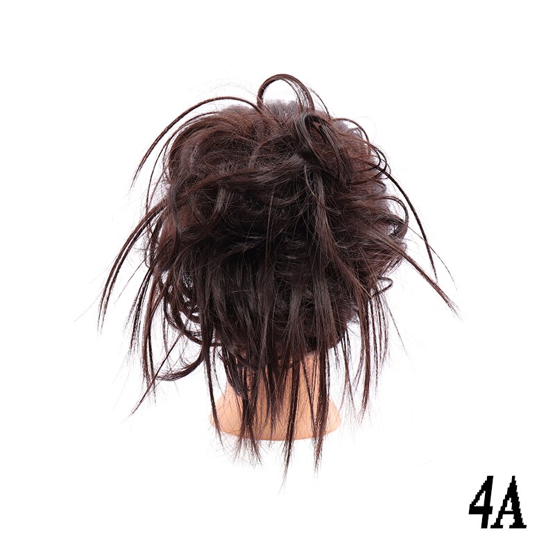 Xuanguang syntetisk rörig chignon munk gary brun färg hår bulle pad elastisk hår rep gummiband hårförlängningar: 4a