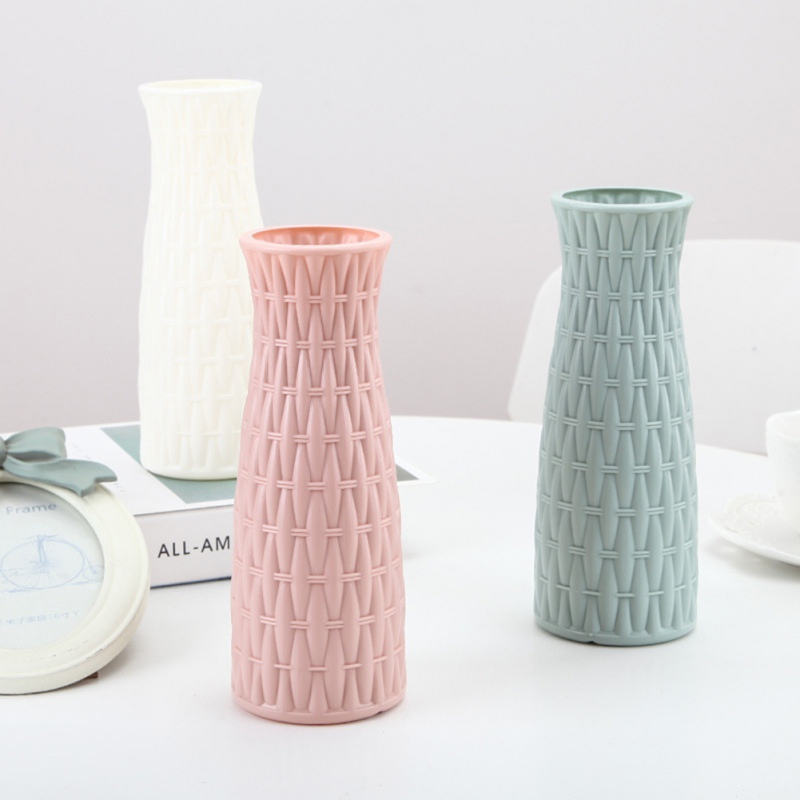 Vase à fleurs plastique rotin rose blanc | 1 pièce, Imitation céramique rose blanc, panier à fleurs, décoration de maison, décoration nordique