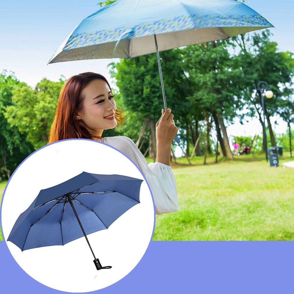 Ultra-light Fully Automatic Prevent Wind Rain Three-fold 10 Ribs Foldable Portable Practical Windproof Umbrella