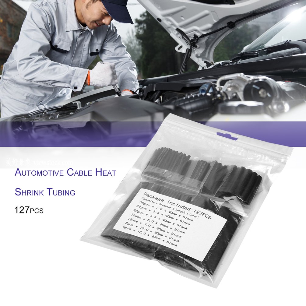 140-Piece Assorted Car Electrical Cable Heat Shrink Tube Tubing Kit For Wire Wrap Sleeve