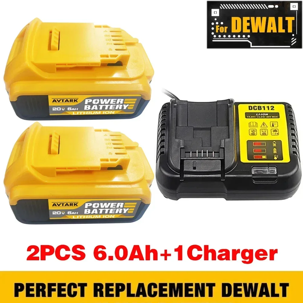 Batería DCB200 de 20V Compatible con herramientas eléctricas dewalt, herramienta eléctrica recargable de 18V y 12Ah, baterías de litio de 20V, 18 voltios, 18v, 12Ah