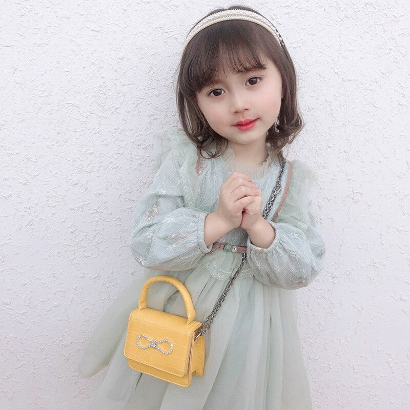 Koreanischen Stil freundlicher Geldbörsen und Handtaschen Niedlichen Mini Mädchen Diamant Bogen Brieftasche Baby Münzfach Kupplung Tasche