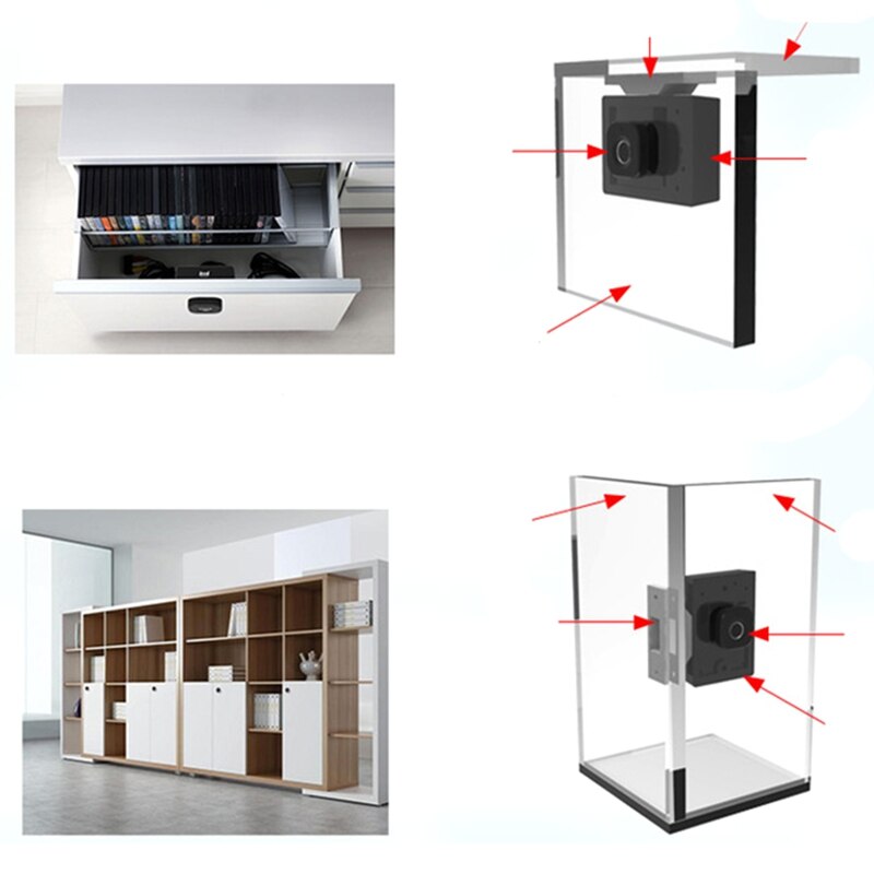 Smart Keyless Fingerprint Cabinet Lock Biometric Electric Lock Fingerprint Drawer Lock for Office Drawer File Cabinet Black