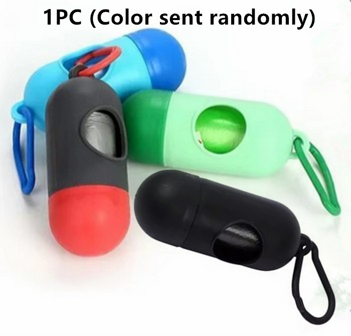 Sac poubelle pour chien avec distributeur de sacs à excréments et Clip de transport comprenant 1 rouleau (15 sacs) sacs anti-fuite respectueux de la terre pour animaux de compagnie: JAUNE OLIVE