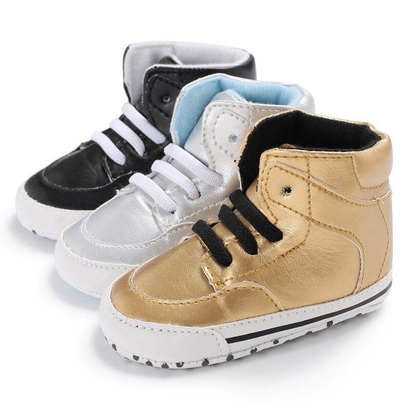 Winter Baby Infant Boots Baby Boys PU Lace-up Waterproof Booties Casual Non-slip Toddler Baby Shoes