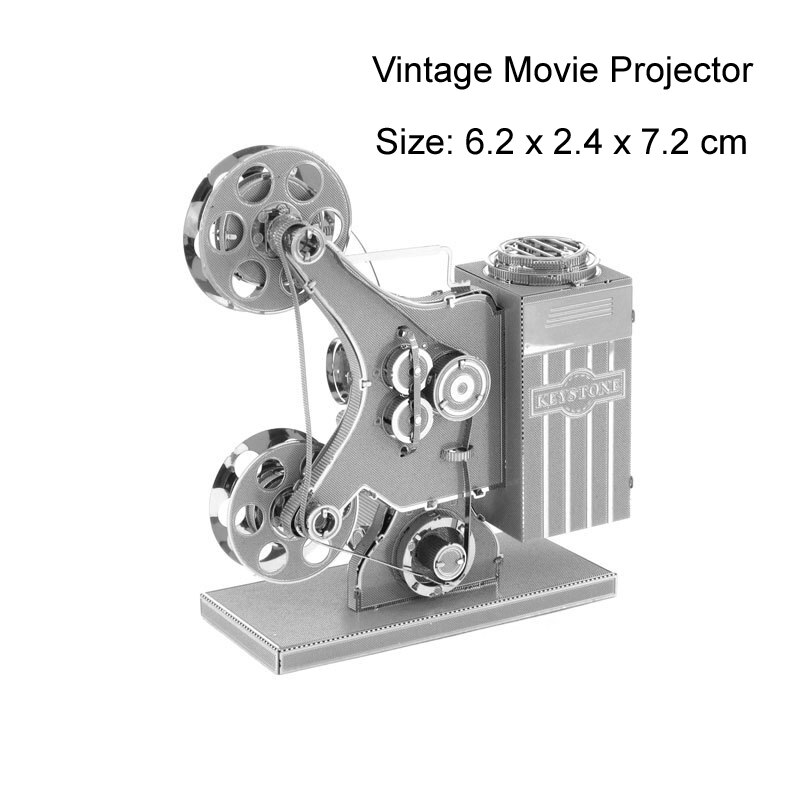 Muziekinstrument 3d metalen puzzel vleugelpiano drumstel bas viool modelbouwpakketten legpuzzel speelgoed voor kinderen: 130- filmprojectoren