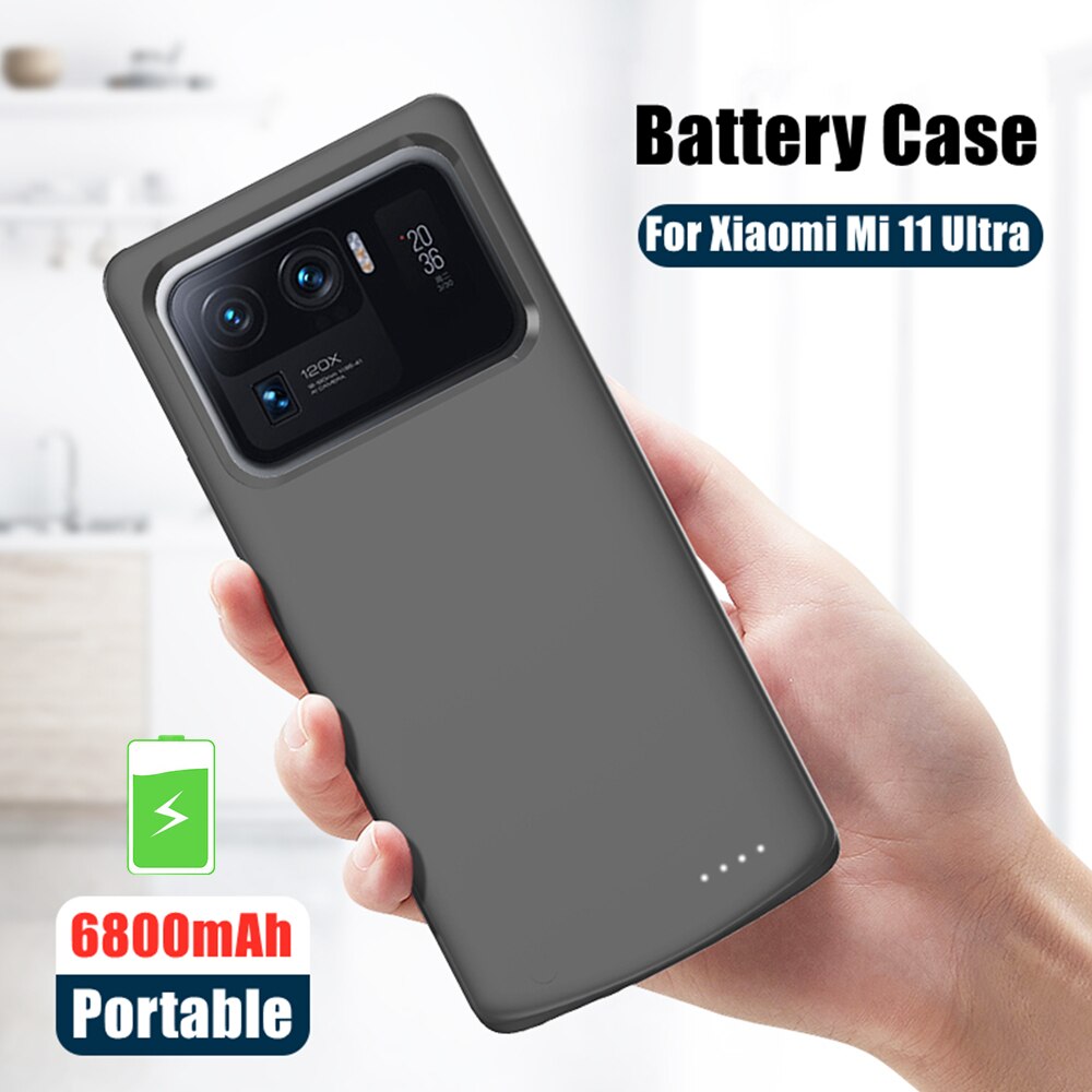 Fundas para cargador de batería para Xiaomi Mi 11 Ultra, funda para cargador de batería de 6800mAh, funda para Xiaomi 11 Lite 11 Pro