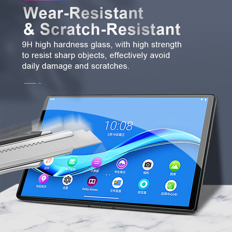 Screen Protector Gehärtetem Glas für Lenovo Tab M10 Plus, m10 Bildschirm Film für Lenovo Tab M10 FHD Scatch Proof HD Film