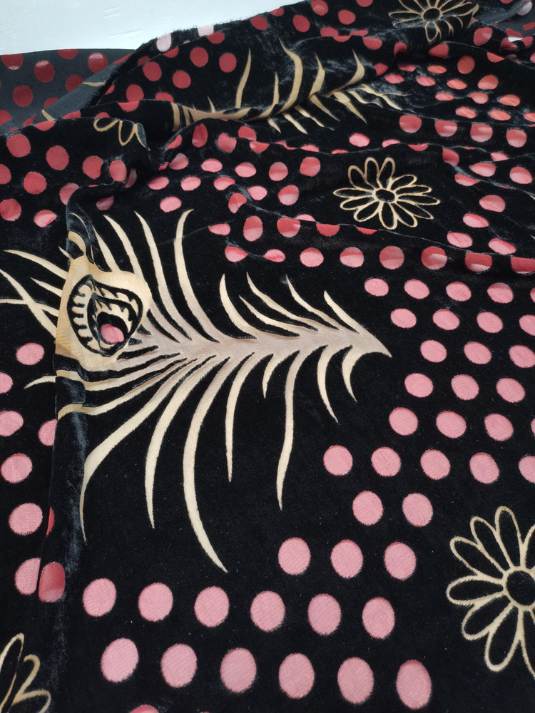 Stroomden Jurk Stof 114cm Breedte Fluwelen Stapel Fleeced Burn-out Stof Trouwjurk Materiaal Stof 1Yard