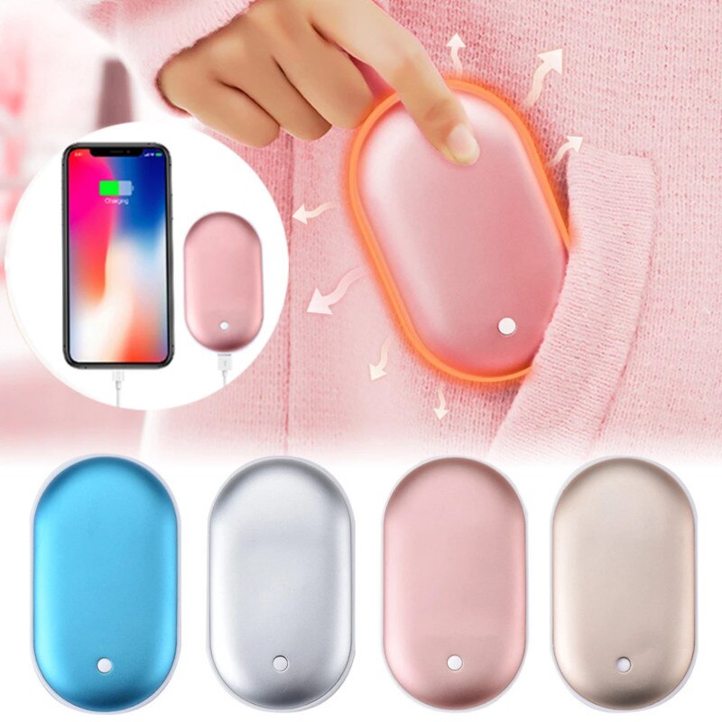 5200mAh 2 in 1 Heating Warm Power Bank Portable USB Rechargeable Electric Heater Winter Heating Tools Pocket Power Bank