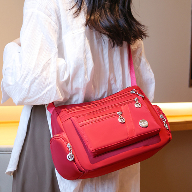 Bolso cruzado impermeable de gran capacidad para mujer, bolso de hombro informal de nailon, bolso de mano, bandolera de viaje ligera