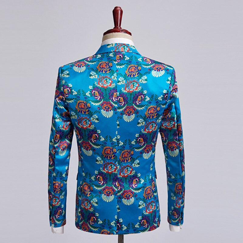 De Meer Blauw Print Jurk Mannen Leisure Suit Studio Gastheer Pak