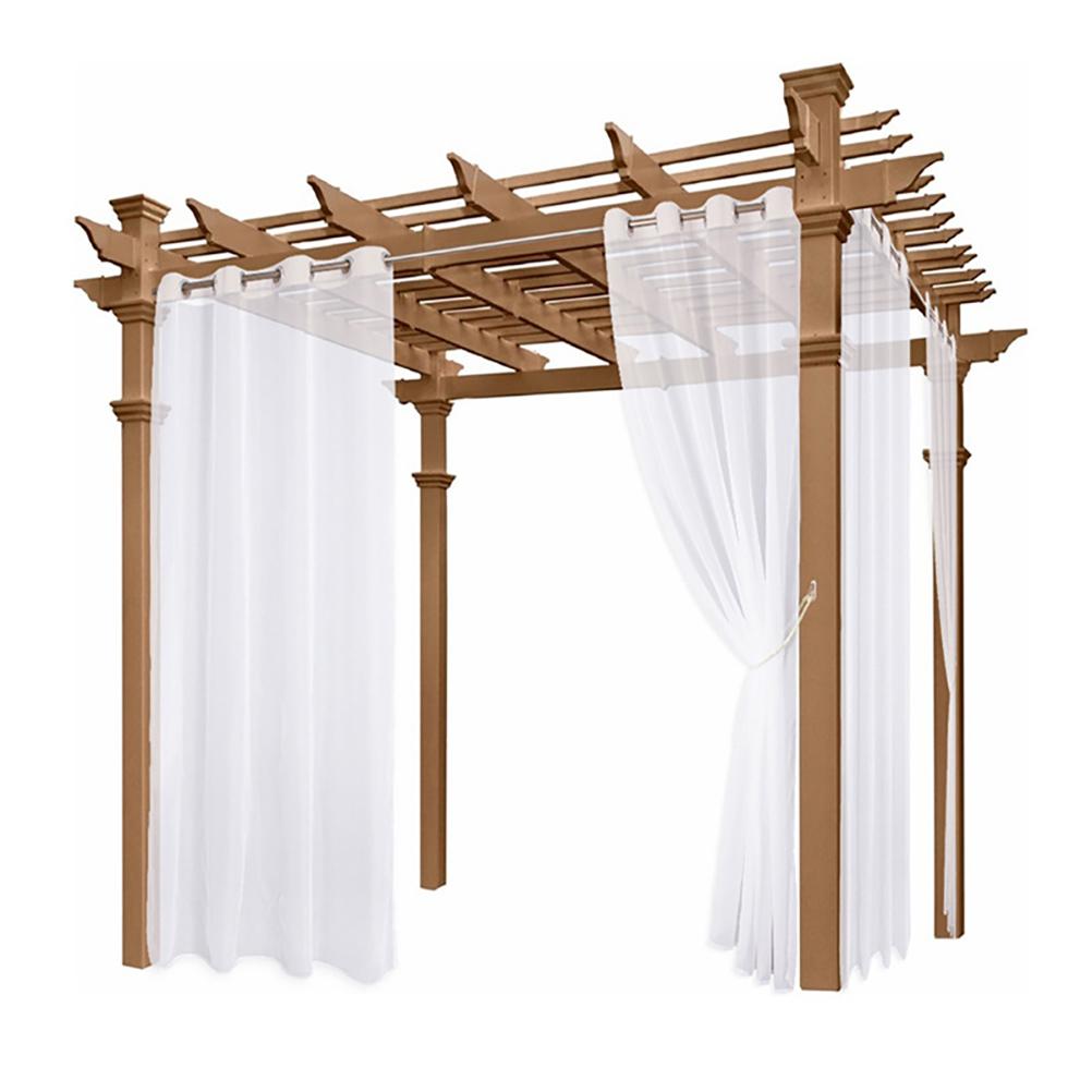 Wit Waterdichte Pavilion Gordijnen Zon Blokkeren Gordijnen Voor Slaapkamer Veranda Pergola Cabana Patio Roestvrij Grommet Top
