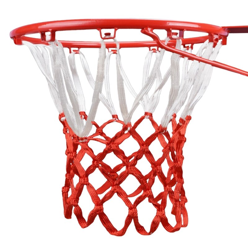 Aro de baloncesto de nailon de 45CM, malla de malla para deportes, tamaño estándar, duradero,: White Red