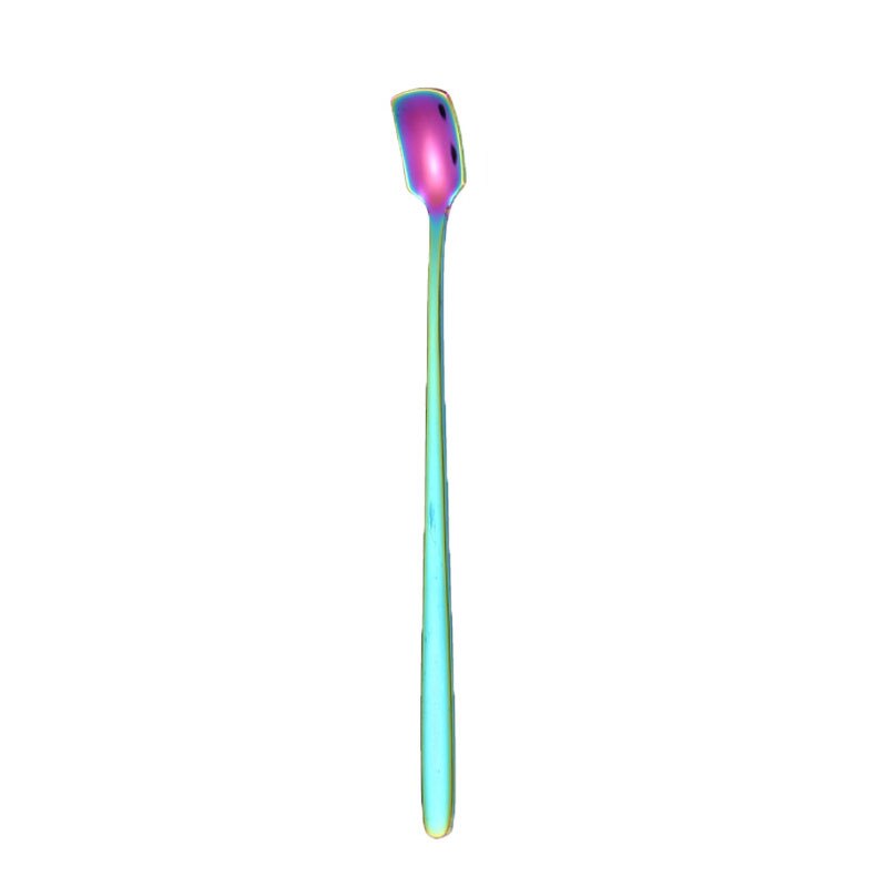 304 rostfrei Stahl Kuppel Nachtisch Löffel bunt lang handhaben Bar Platz Scoop Honig Kaffee Aufsehen Becher Dekor Geschirr 17cm lang: Mehrfarbig