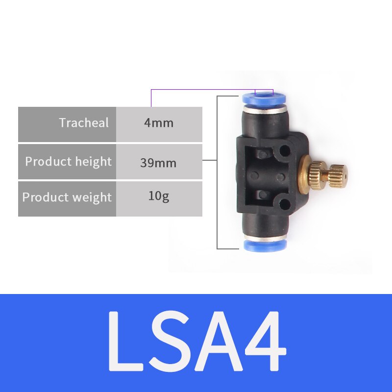 Pneumatische Fittingen Lsa 4 Mm 6 Mm 8 Mm 10 Mm 12 Grandado 0784