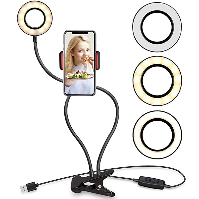 Foto Studio Selfie Led Ring Light Video Fotografie Selfie Ring Met Mobiele Telefoon Mobiele Houder Make Fotografie Camera Lamp