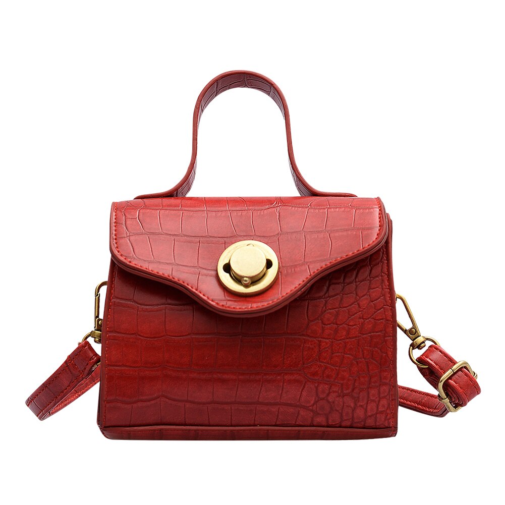 Alligator Pattern Bags PU Leather Flap Shoulder Messenger Purse Crossbody Purse Leather for Women Handbags Messenger Bags: Red