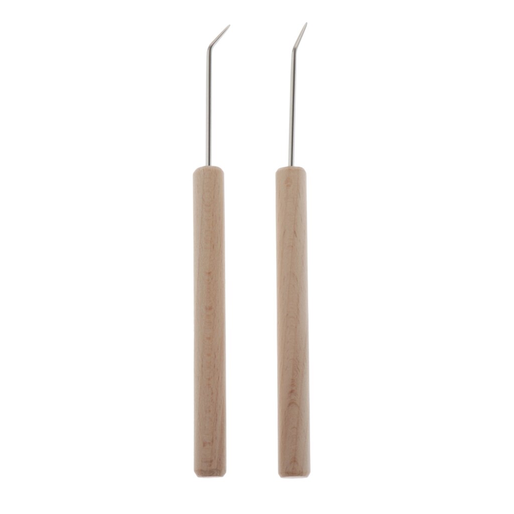 2x 14cm Wooden Loom Knit Hook for Knitting Crafts Sock Sweaters Scarves Blankets