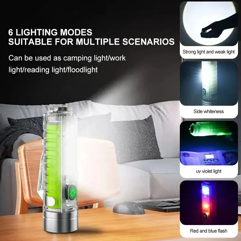 USB C wiederaufladbare LED-Taschenlampe, kompakt, ultrahell, tragbar, Mini-Schlüsselanhänger-Licht für Notfall-Camping-Lesung