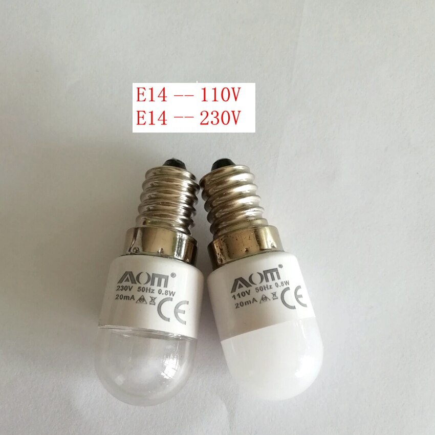 Bombillas de luz LED para máquina de coser Singer Home, 0,8 W, 230 voltios, tipo de empuje LED-BA15D110V, E12, E14, B15, 1 ud.