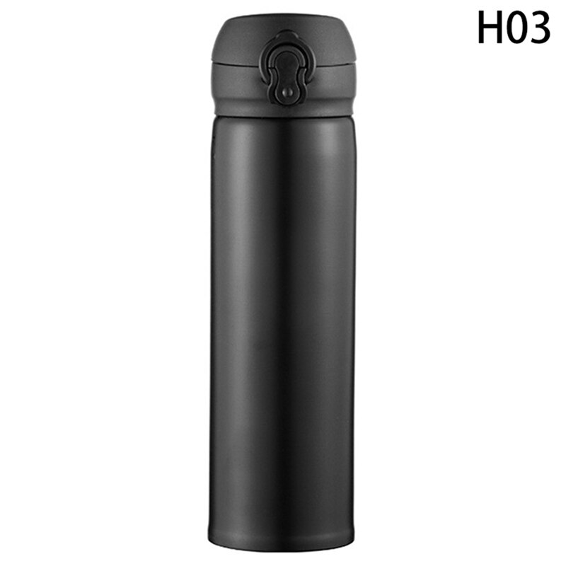 500ML 304 Stainless Steel Thermos Bottle Portable Office Business Vacuum Bottle Travel Drink Flask Water Bottle Home Thermocup: H03