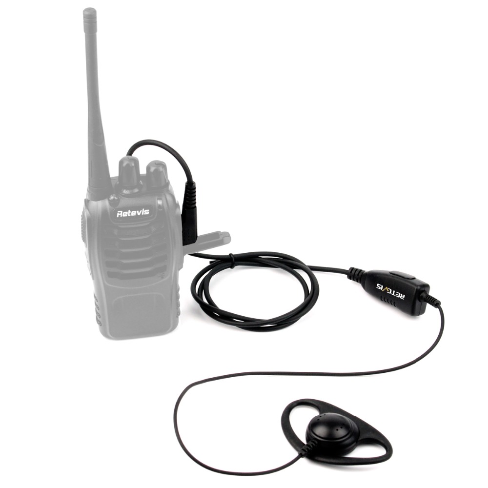 Retevis K-316 D Vorm 2Pin Oorhaak Headset Microfoon Voor Kenwood Retevis H777 Baofeng UV-5R Walkie Talkie C9031
