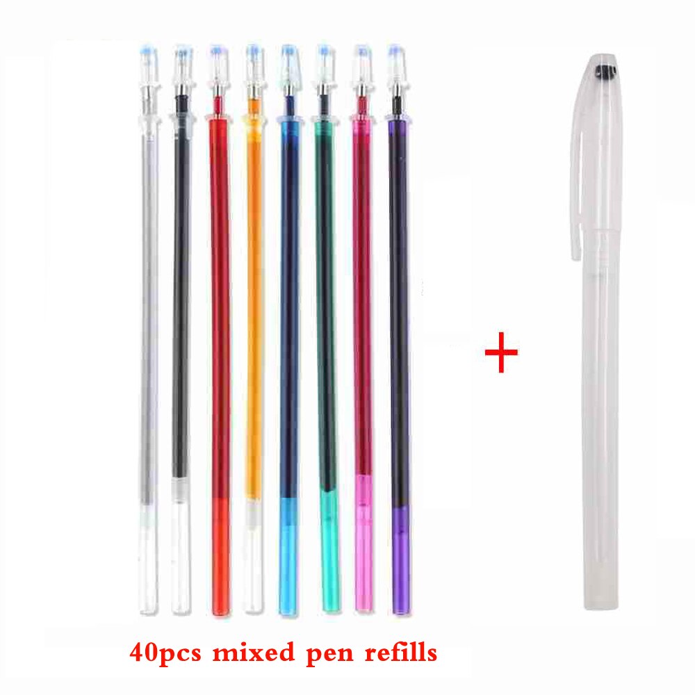 40pcs Embroidery Water Erasable Pen Refills Fabric Marker Cross Stitch Water Soluble Pens for DIY Patchwork Sewing Tools: 40pcs mixed