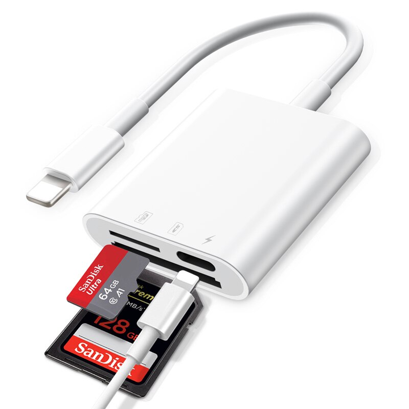 UTHAI C11 Lightning Card Reader SD TF USB C to MicroUSB Multi Card readers 4in1 Type-C Flash Drive For Iphone 7 8 11 X XR MAX: C57-3in1cable