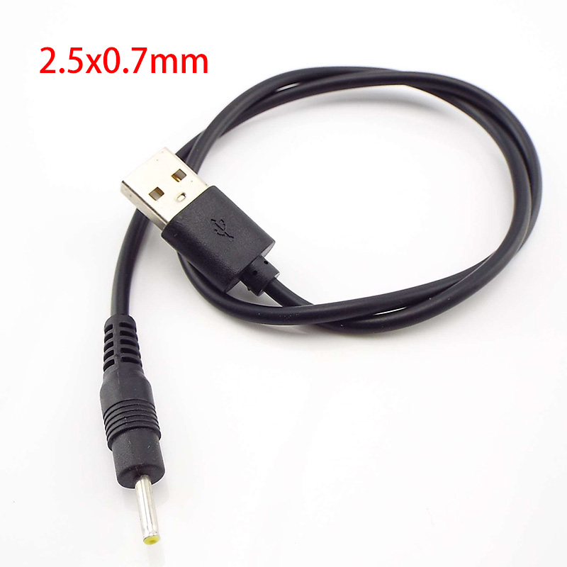 Cable de carga de puerto USB a CC de 1M, conector de enchufe CC 5,5x2,1 5,5x2,5 3,5x1,35 4,0x1,7 2,5x0,7mm, Cable de extensión de fuente de alimentación: Naranja