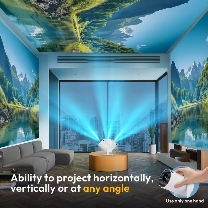 MiniProjector Android HY300 Pro Dual Wi-Fi 6 260 ANSI Native 1280*720P Supports 4K Home Theater Mini Portable Projector