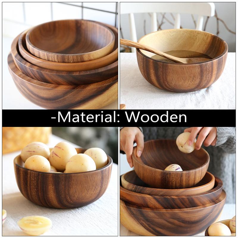 1pc Praktische Holz Besteck Haushalts Becken Obstschale Salat Schüssel Holz Geschirr Haushalt Und Becken (8X6CM)
