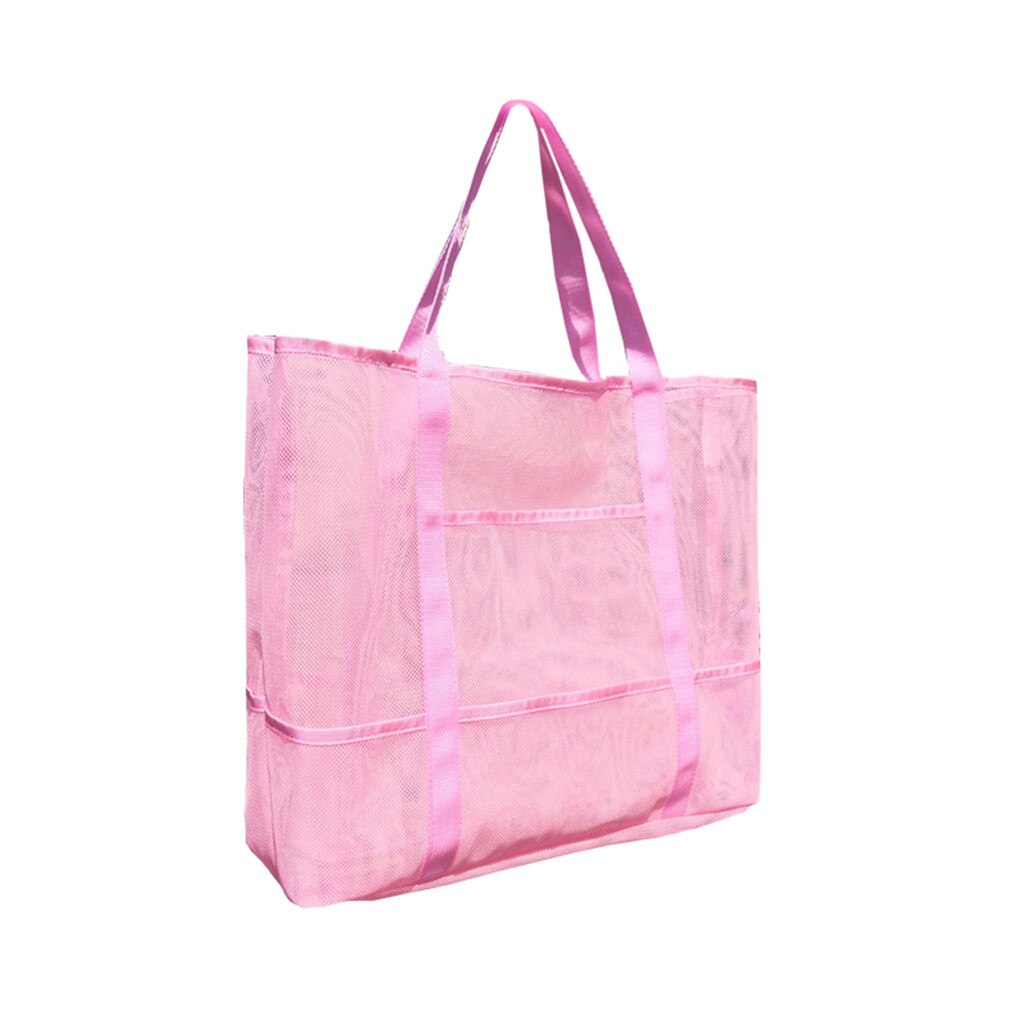 Bolsa de almacenamiento transparente de malla de gran capacidad, bolsa de playa para piscina, bolsa ligera para guardar juguetes de playa, juguetes para niños d1: C
