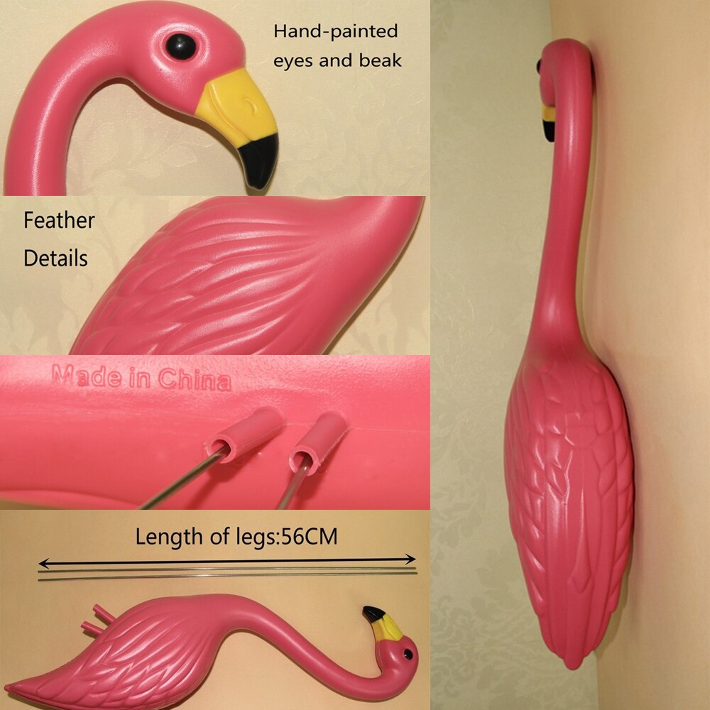 2 stk/sæt plast pink pink flamingo ornamenter udendørs gård græsplæne dekoration haven bryllup kunst ornamenter