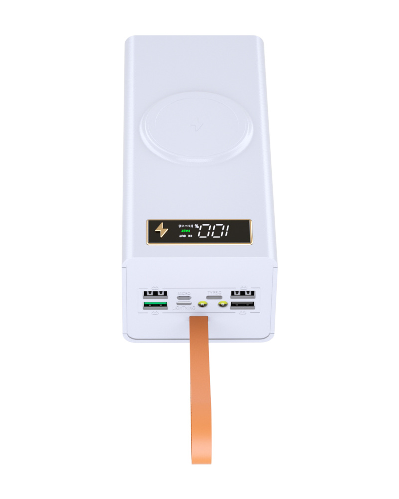 24*18650 Batterij Powerbank Behuizingen DIY Mobiele Powerbank Case met Draadloos Opladen en Campinglamp Afneembaar, Loodvrij