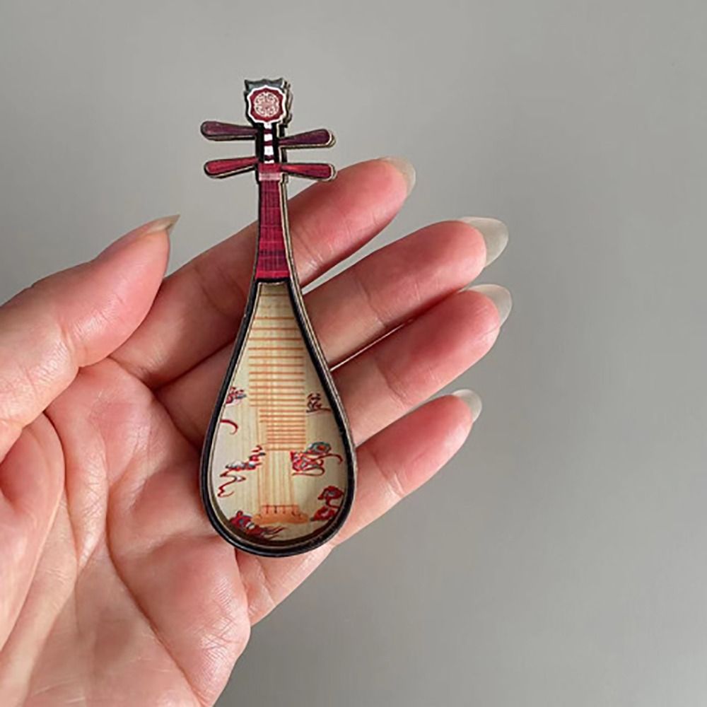 1/6 1/12 Poppenhuis Muziekinstrumenten Courtisane Patroon Hout Chinese Klassieke Instrument Foto Rekwisieten Multicolor: Marineblauw