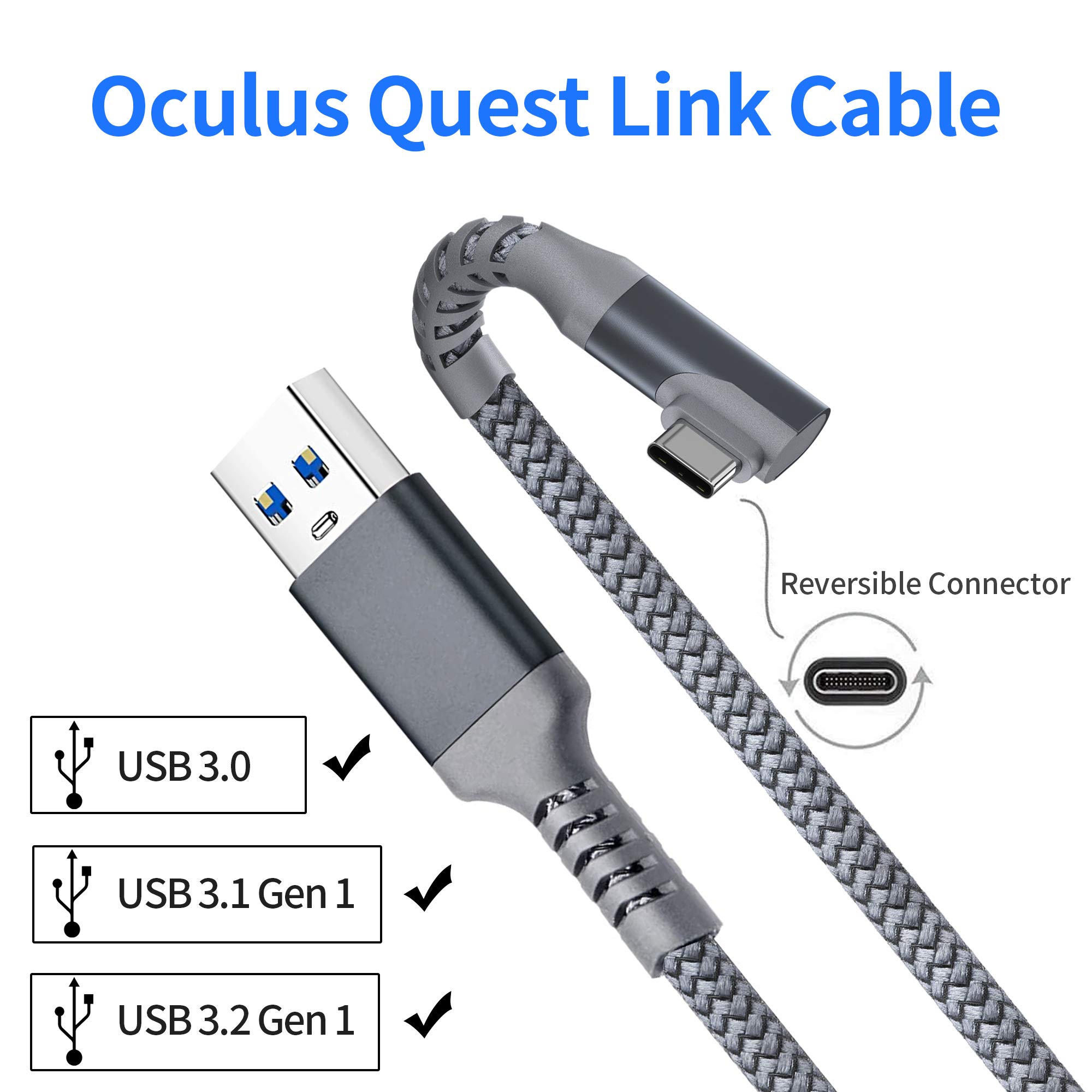 10FT/3M Data Line Oplaadkabel Voor Oculus Quest 2 Link Vr Headset Usb 3.0 Snelle Kosten Kabels voor Quest2 Glazen Accessoires