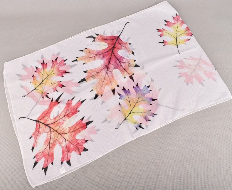 Fal/win esdoornblad chiffon sjaal zijden vierkante hijab coole sjaal dames foulard femme sjaals haar bufanda mujer