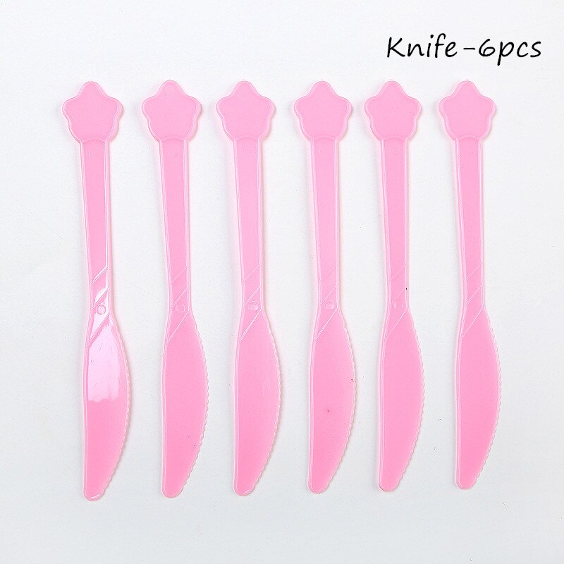 Circus Theme Animals Party Supplies Disposable Tableware Set Paper Cups Plates Kids Birthday Baby Shower Party Decorations: knife 6pcs