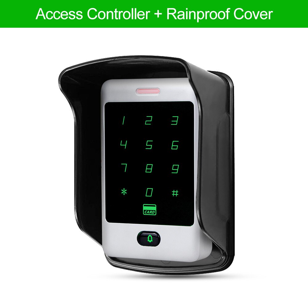 RFID Standalone Touch Metal Access Control With 10 Keychains 125KHz ID Waterproof Cover For Door Access Control System 8000 user: C30 with cover